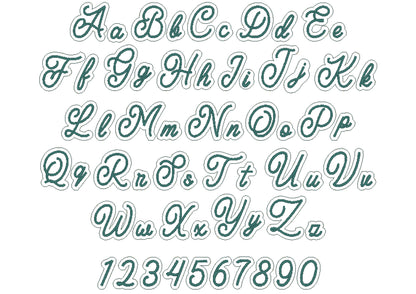 Glitter vinyl handwritten satin stitch italic FONT glitter HTV layer