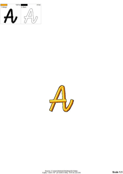 Satin Stitch and Outline Handwritten Font