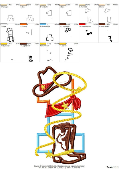 Cowboy Boots and Hat Birthday Number Set