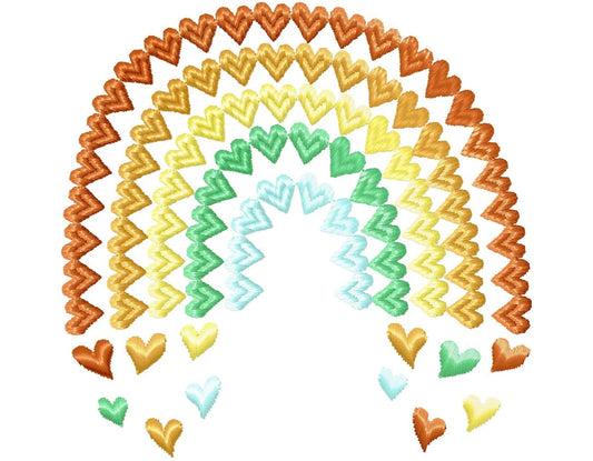 Heart Rainbow Falling Hearts