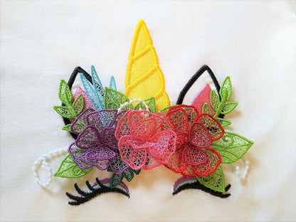 Unicorn Head with Floral Crown FSL