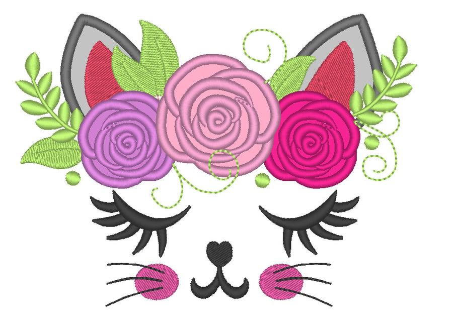 Pretty Kitty Face with Shabby Chic Floral Crown