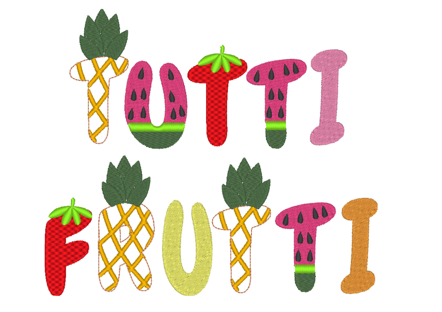 Tutti Frutti Fruit Font Set of 4
