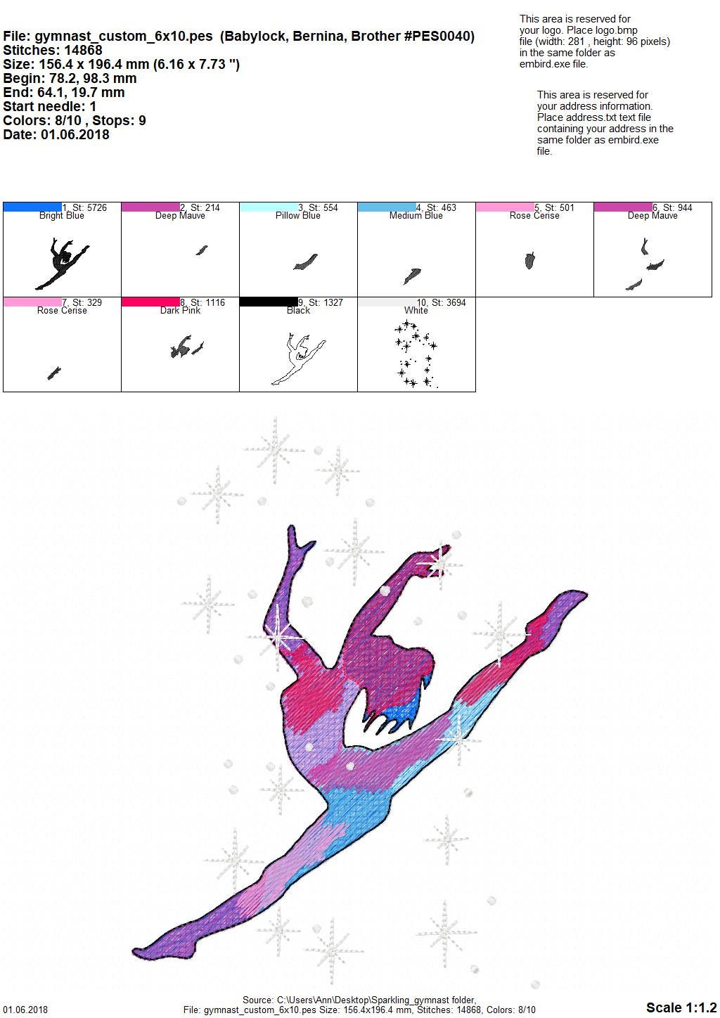 Gymnast Dancer Sparkling Outline