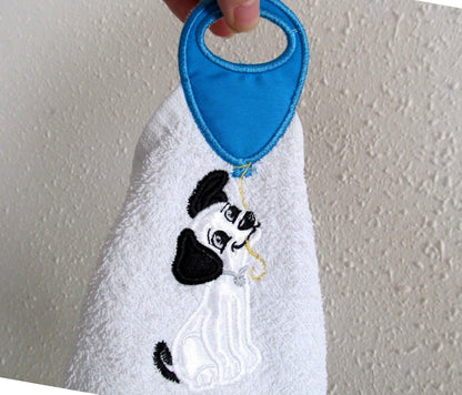 Little Puppy Dog and Balloon Towel Hanging Hole Topper