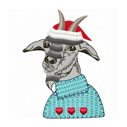 Fringed Christmas Farm Goat