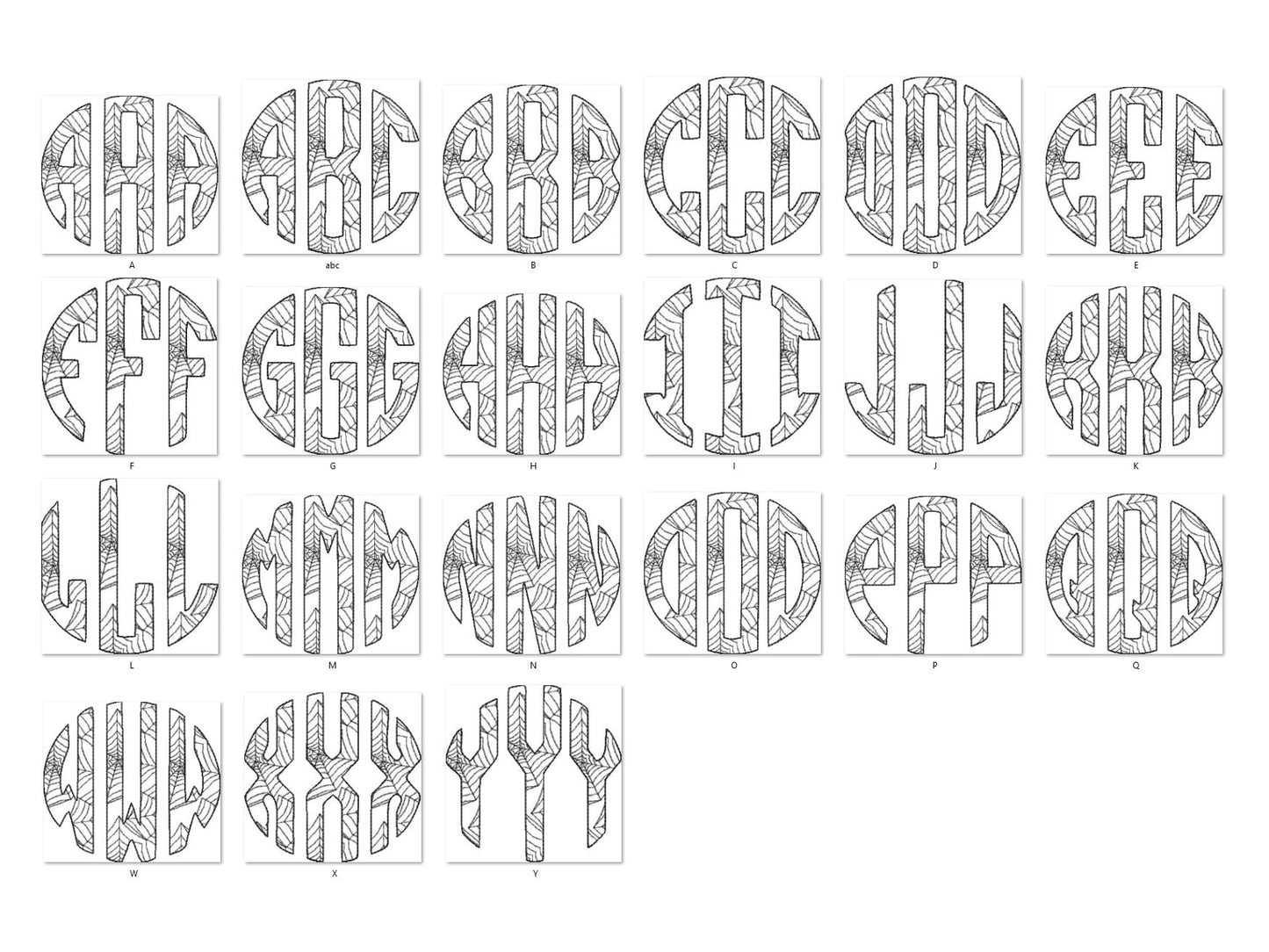 Magic Spiderweb Circle Monogram