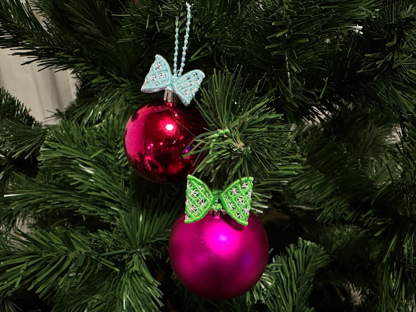 Gingham Bow Christmas Ornament Hanger
