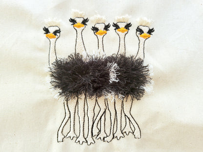 Fringed Ostrich Flock of 5