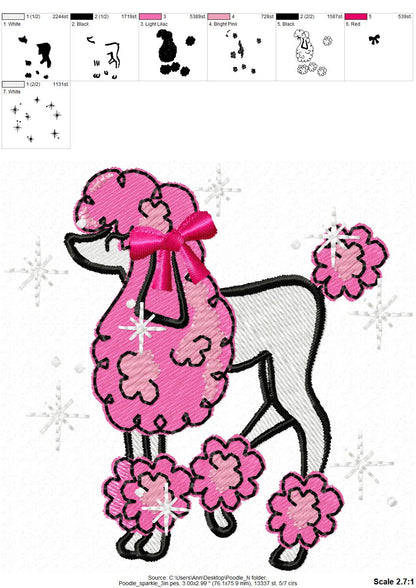 Girly Pink Poodle with Bow