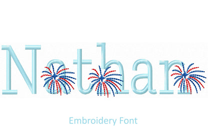Fireworks 4th July Independence day patriotic bundle satin stitch 3