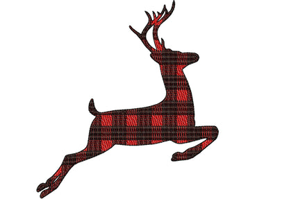 Gingham Plaid Deer Silhouette