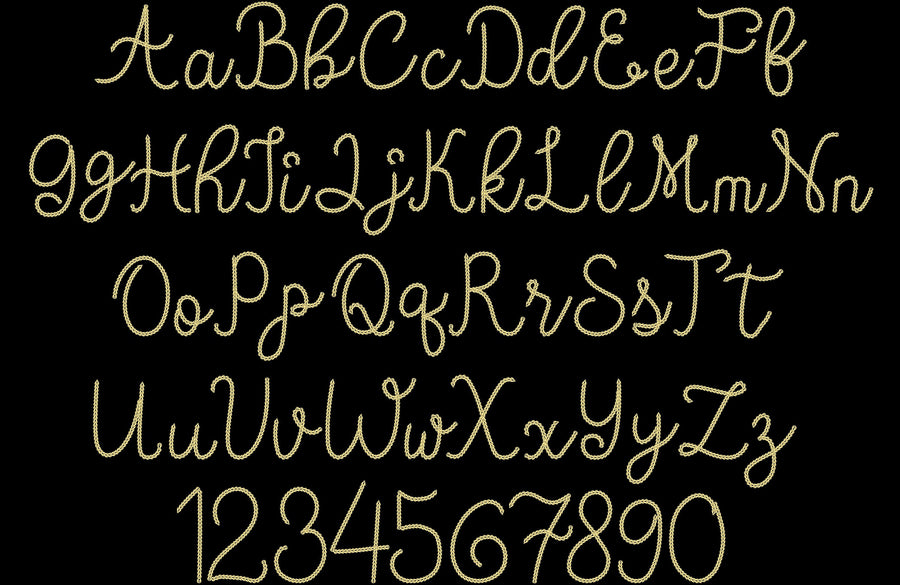 Dense Bold Chain Stitch Font
