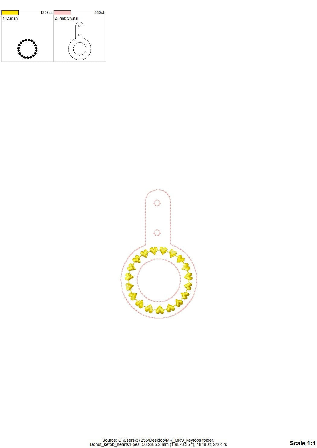 Heart Donut Keychain