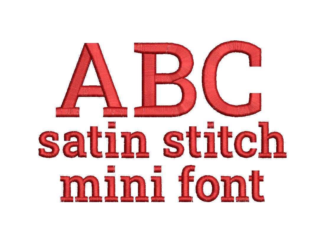 Mini Satin Stitch Block Font