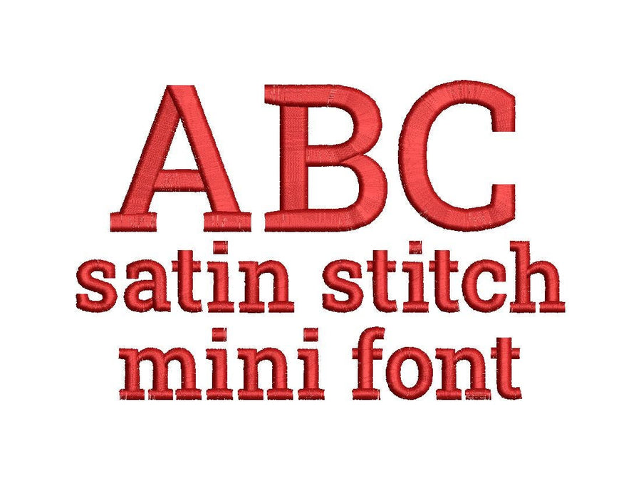 Mini Satin Stitch Block Font