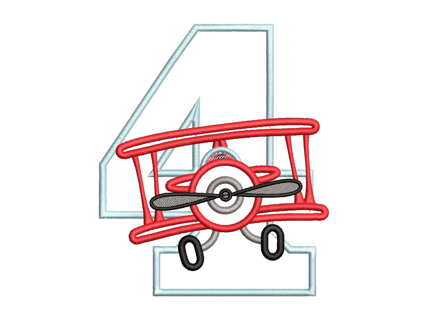 Airplane Birthday Number 4 Four