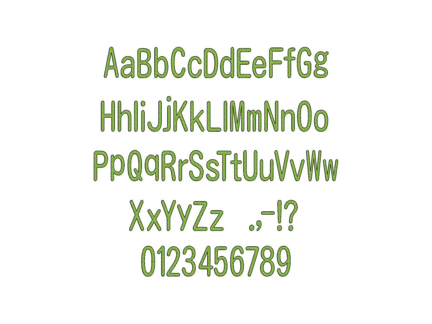 Fill Stitch Narrow Thin Font