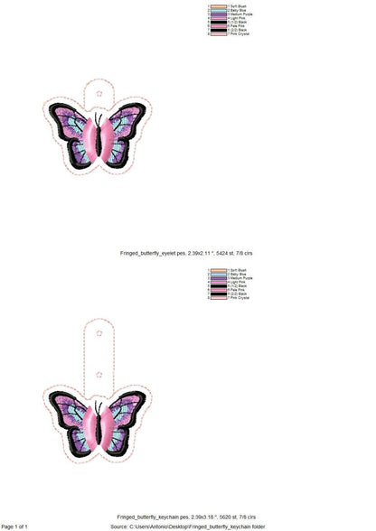 Fringed Butterfly Keychain ITH