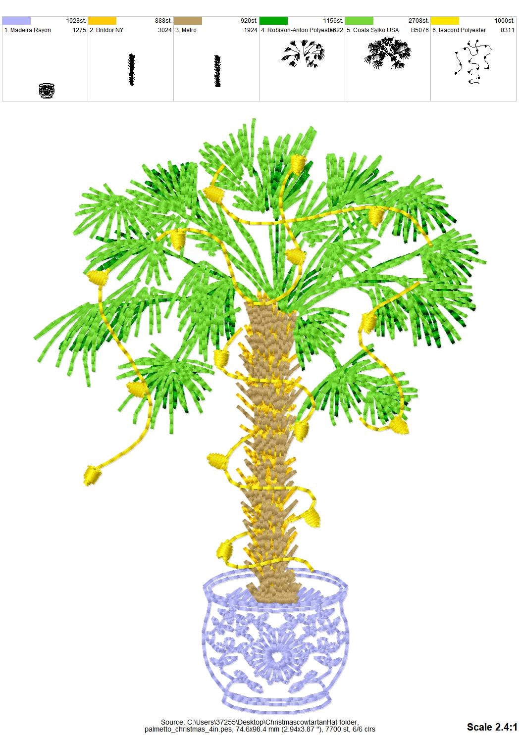 Chinoiserie Christmas Palmetto Tree