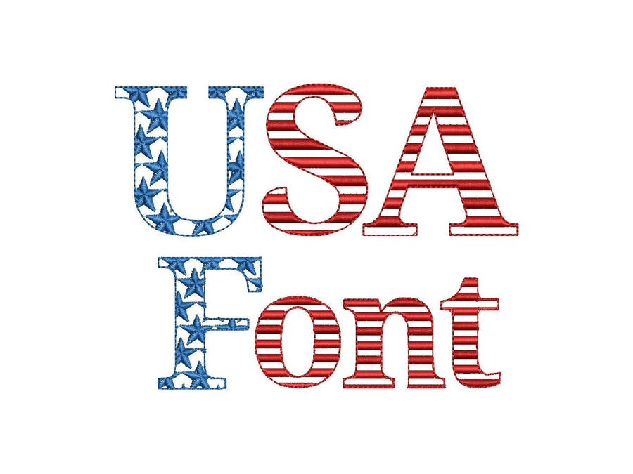 Stars And Stripes Block Patriotic Font