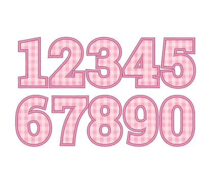 Bold Block Wide Satin Outline Classic Numbers