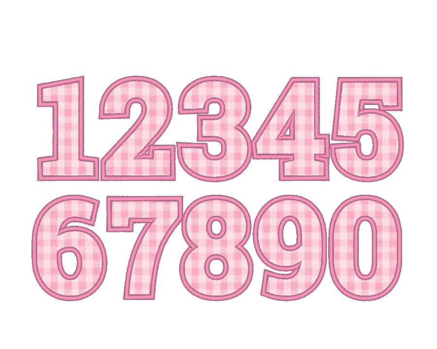 Bold Block Wide Satin Outline Classic Numbers