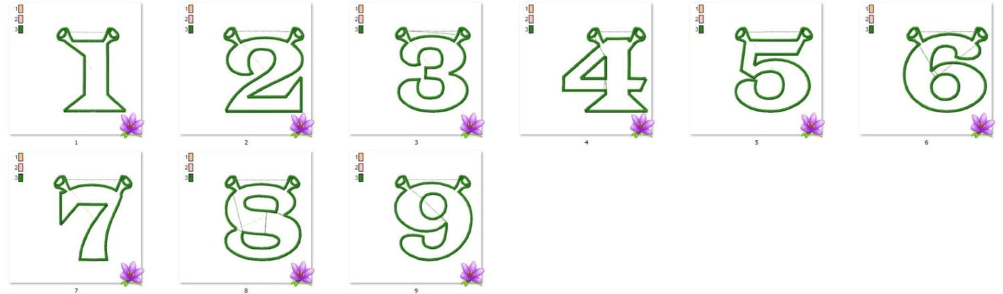 Cute Ogre Ears Birthday Numbers