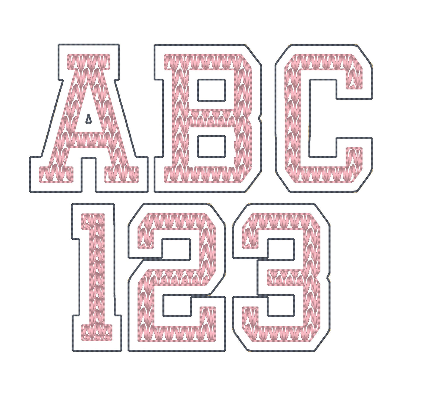 Knit Effect Varsity Collegiate Font