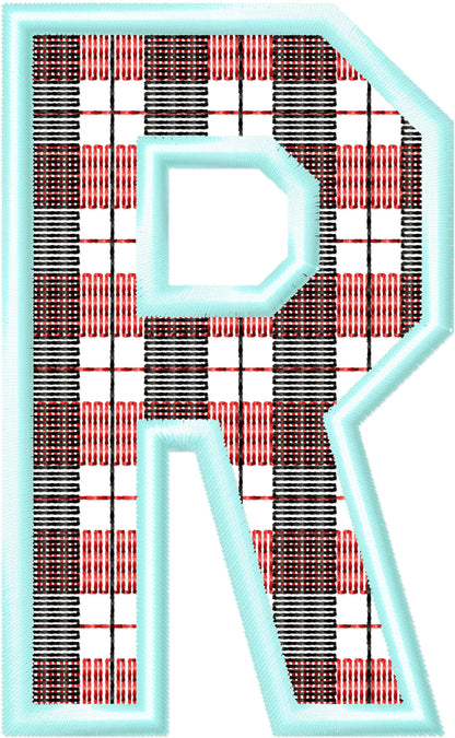 Buffalo Plaid Patterned Sport Font Applique