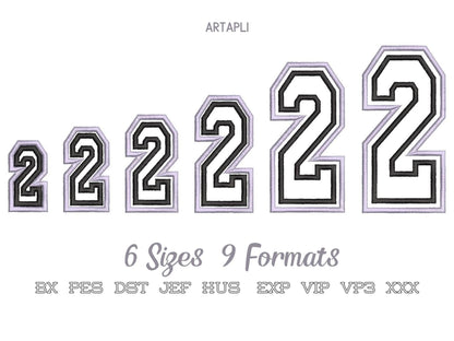 Double Applique Thin Narrow Athletic Font