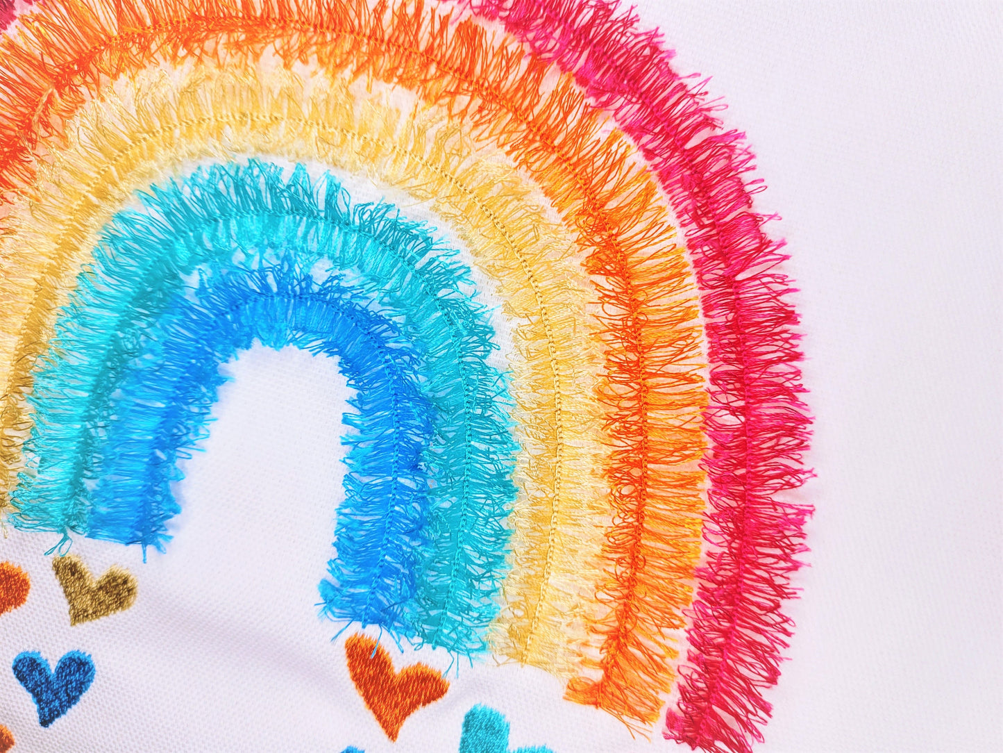 Falling Hearts Fringed Rainbow