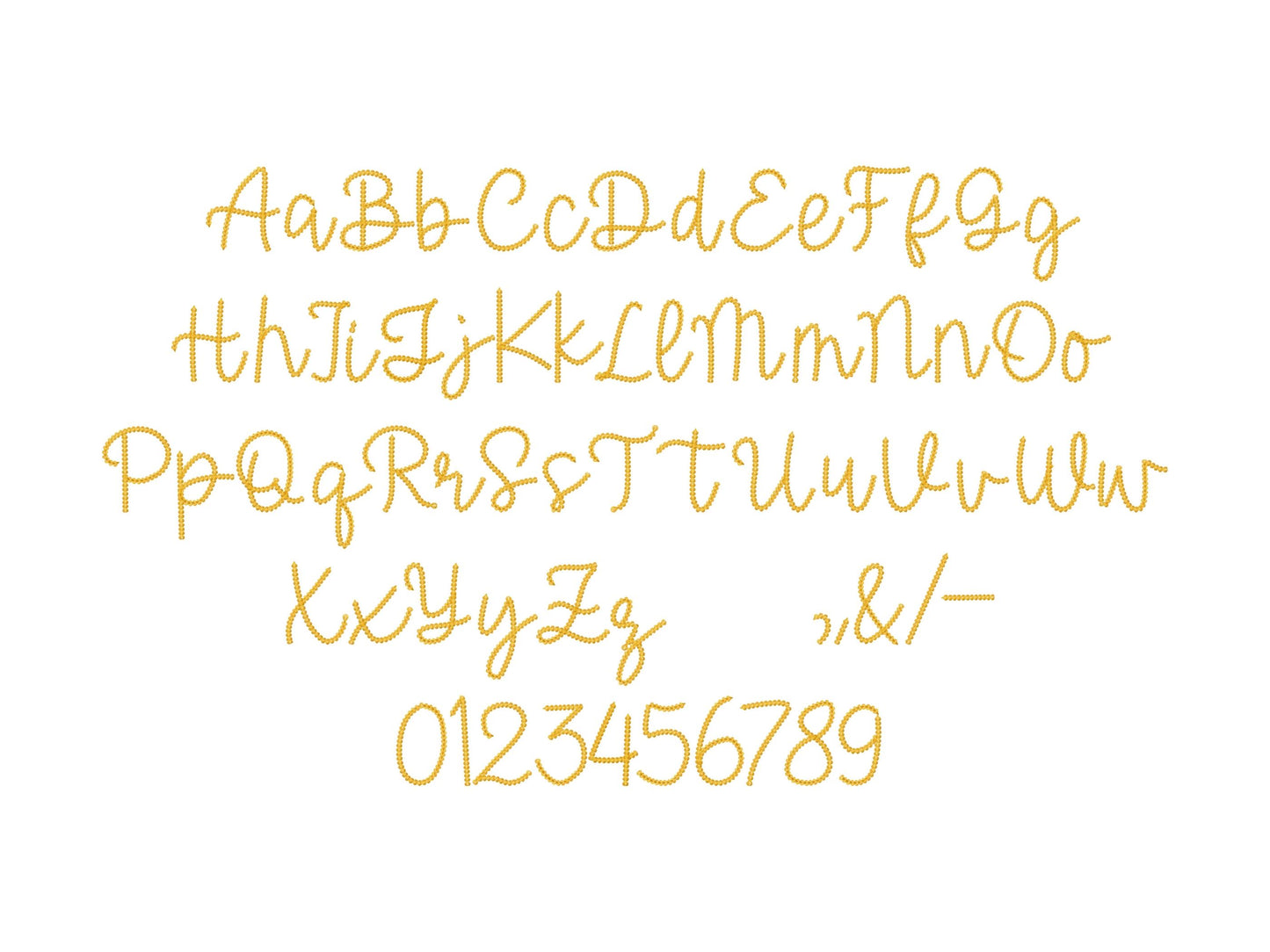 Extra Bold Chain stitch handwritten FONT dense chain machine embroidery