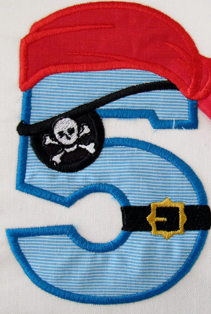 Pirate Birthday Numbers Applique
