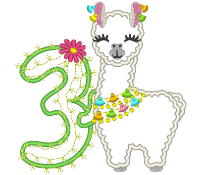 Llama Cactus Birthday Number Set