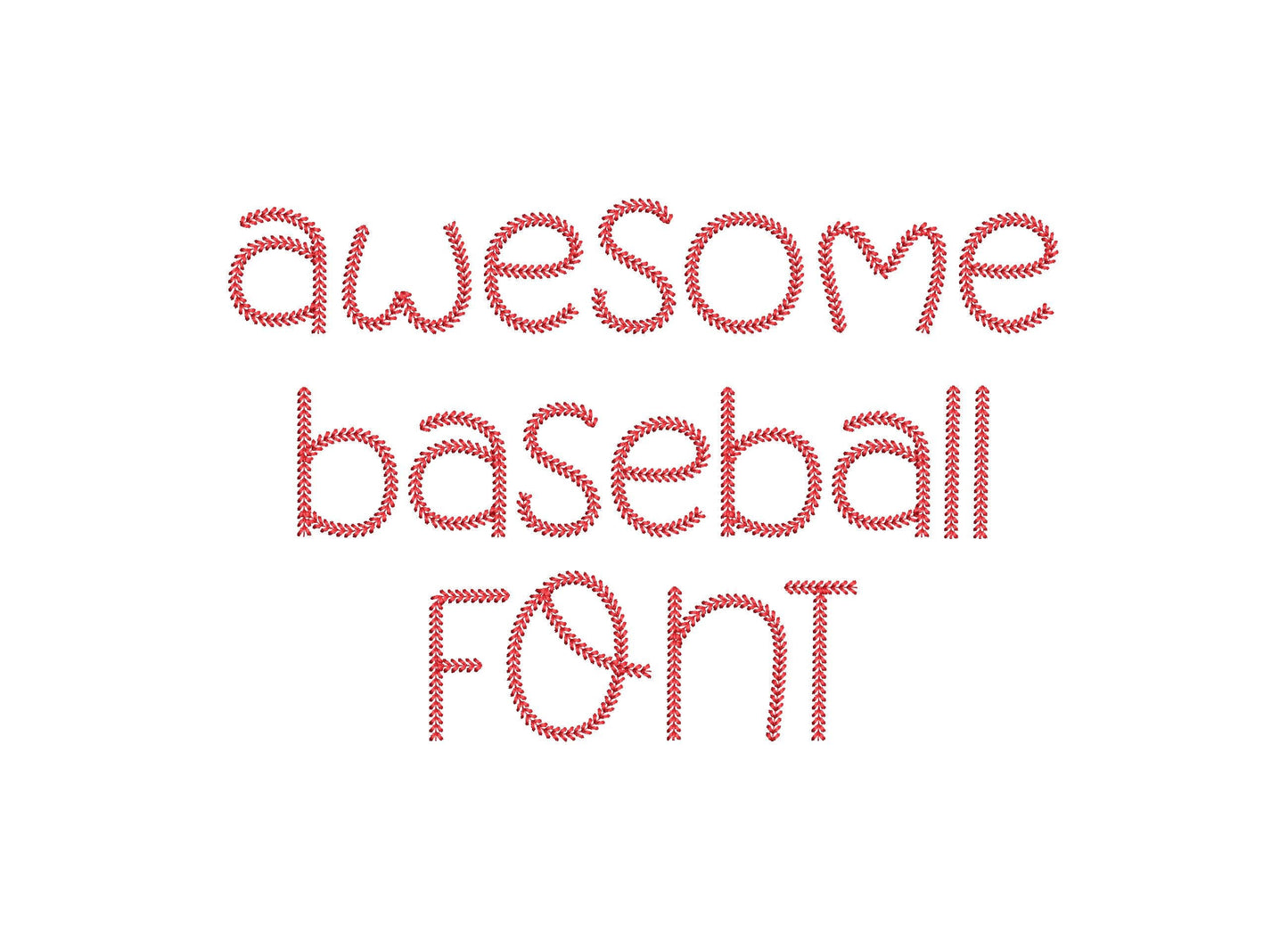 Baseball Stitch Softball Sports Font