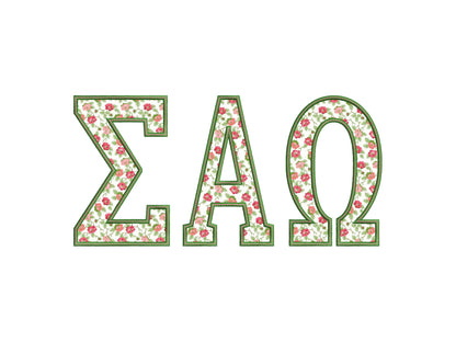 Big Sizes Sororities Greek Font Applique