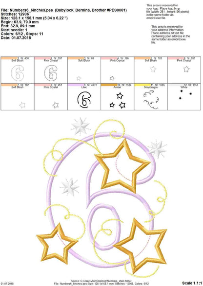 Twinkle Sparkling Swirl Star Birthday Numbers
