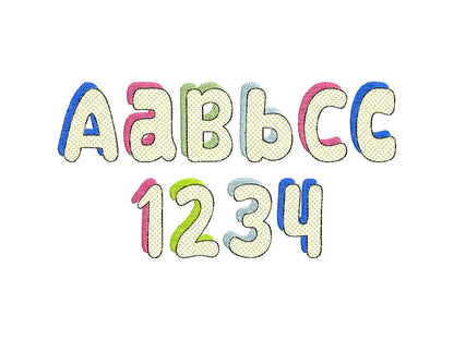 Glitter HTV Bubble Shadow Font