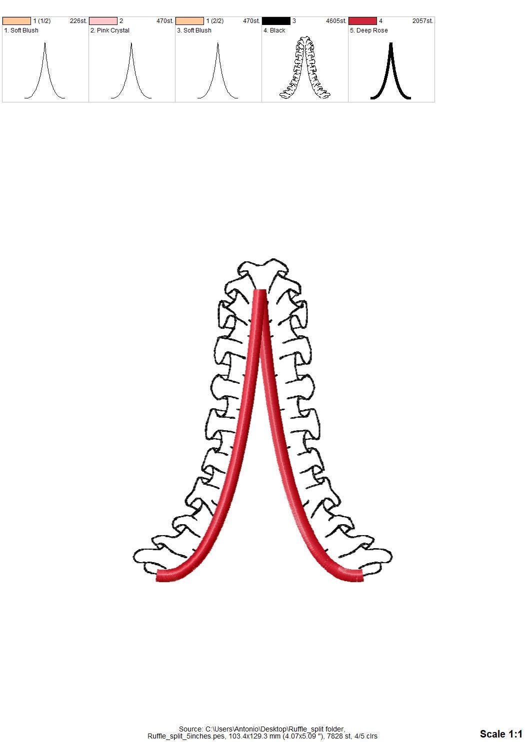 Ruffle Split Side Seam