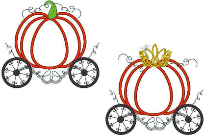 Princess Pumpkin Carriage Set of 2 Applique