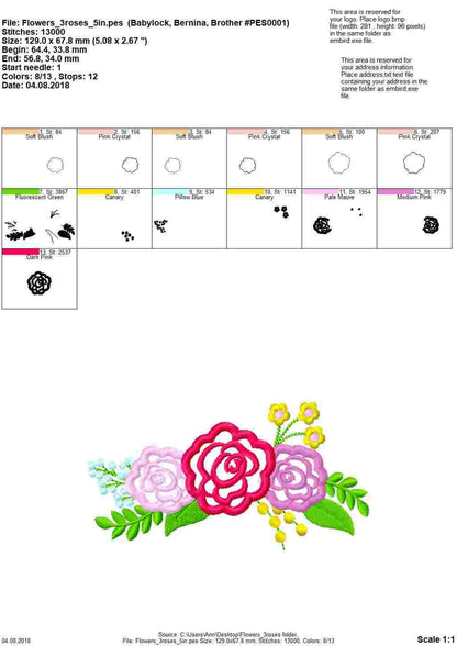 Shabby Chic Rose Flower Applique