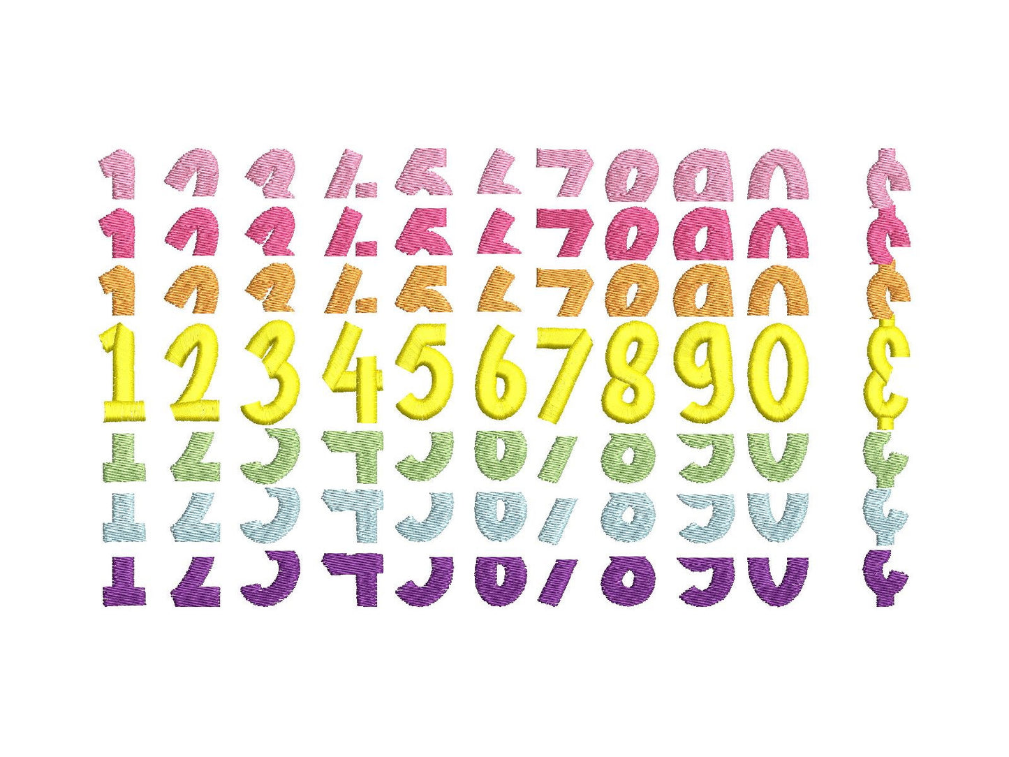 Stacked Font, satin stitch and outline trend alphabet letters, awesome