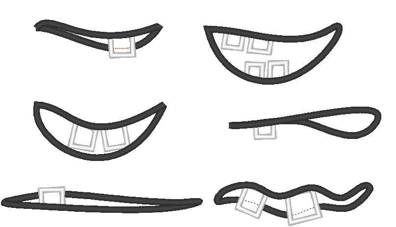 Your Monster Doll Mouth Set of 6