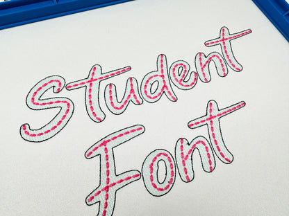 Quick Light Stitch Sketch Font with Bean Stitch on Top