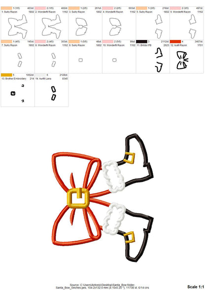 Christmas Santa Pants Bow Split Side Seam