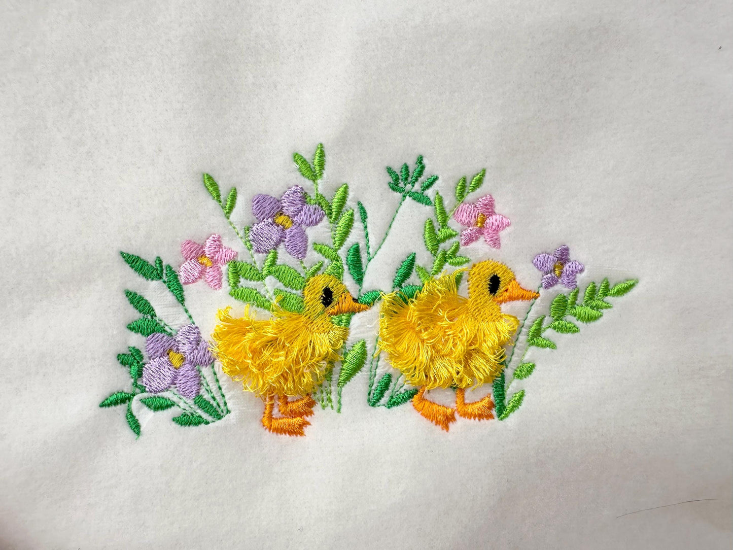 Fringed Little Ducks Floral Garden