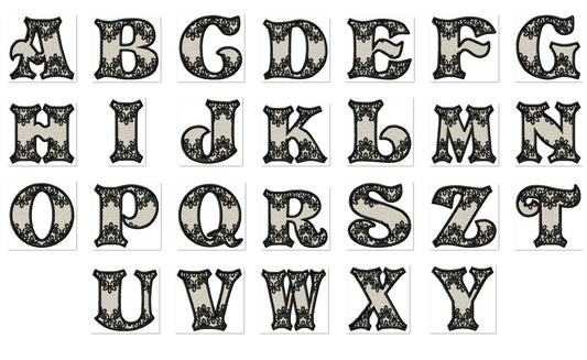 Delicate Lace Split Monogram Font FSL