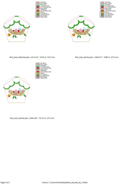 Birds Family Nest Set Key Case