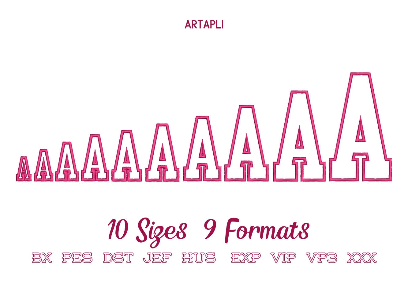 Narrow Varsity Athletic Sport Font Applique